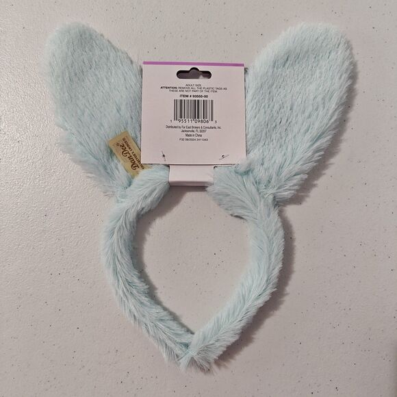 New DanDee Easter Bunny Ears Headband 8 Lot White Blue Plush Gingham Plaid NWT - Picture 13 of 14